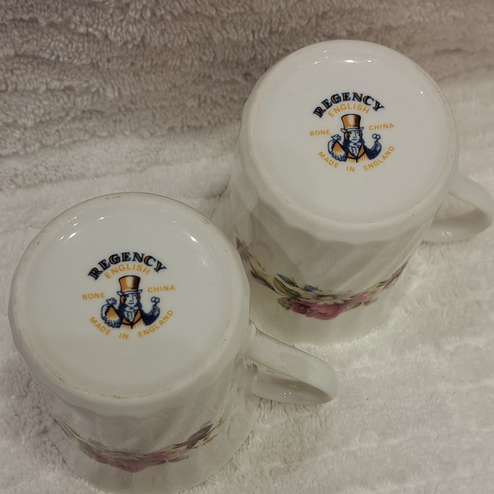 2 Bone China Floral Teacups Mugs - Picture 6 of 7